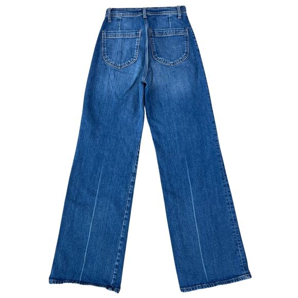 Reformation Dark Wash Amelie High Rise Wide Leg Jeans (Sz 26) - Picture 3 of 12